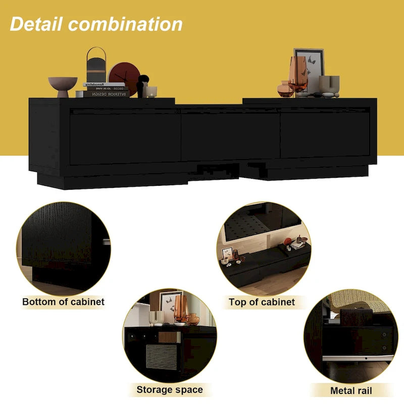 Meuble TV extensible avec tiroirs de rangement