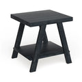 Table d'appoint à 2 niveaux avec pieds en A et étagère de rangement inférieure