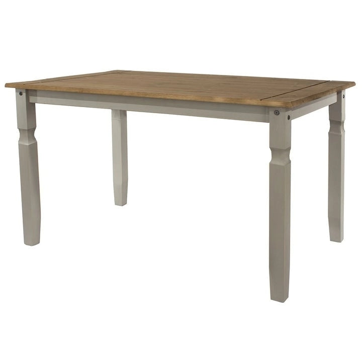 Table de salle à manger rustique en pin massif avec pieds tournés