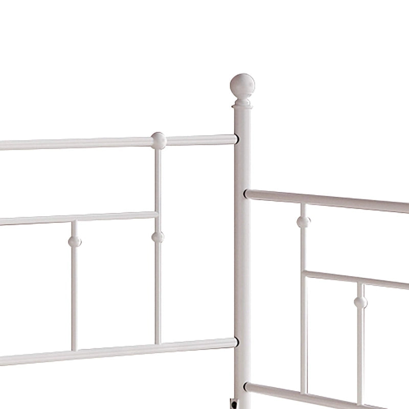 Lit de repos double en métal de style victorien avec lit gigogne escamotable