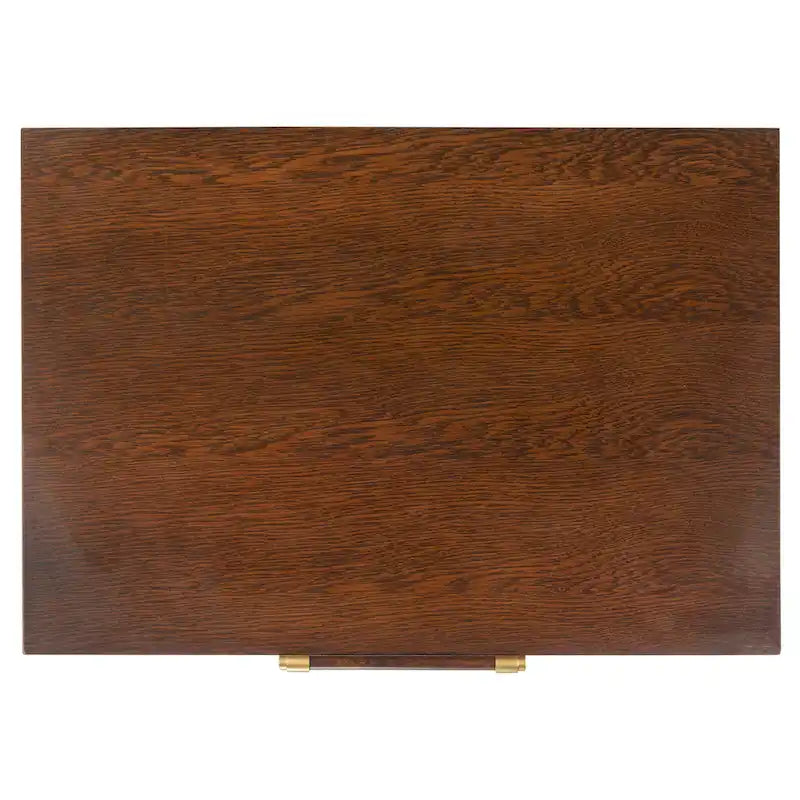 Table de chevet 2 tiroirs avec pieds en laiton et finition contrastée