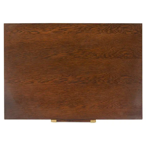 Table de chevet 2 tiroirs avec pieds en laiton et finition contrastée