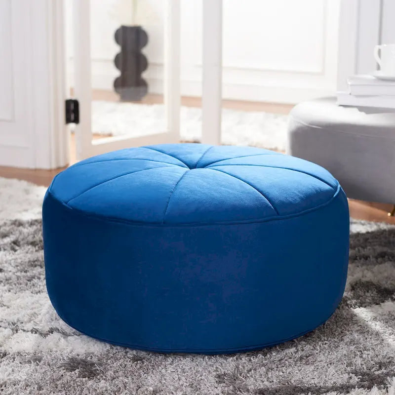 Pouf rond en velours — Siège d'appoint moelleux