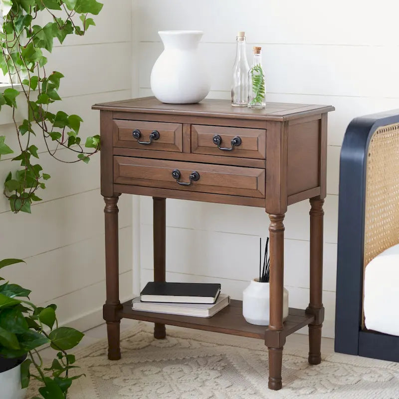 Console 3 tiroirs avec étagère inférieure ouverte