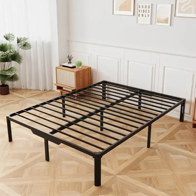 Cadre de lit en métal 14" avec rangement sous le lit et assemblage facile