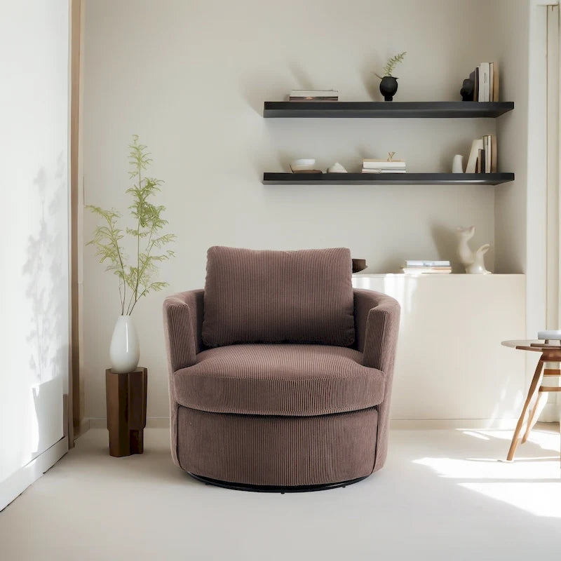 Fauteuil d'appoint barillet pivotant à 360° avec coussins amovibles