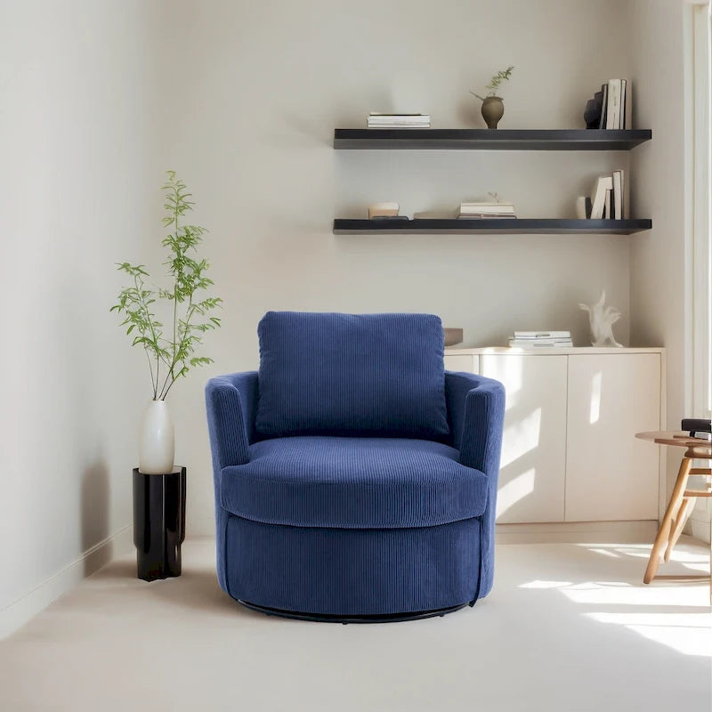 Fauteuil d'appoint barillet pivotant à 360° avec coussins amovibles