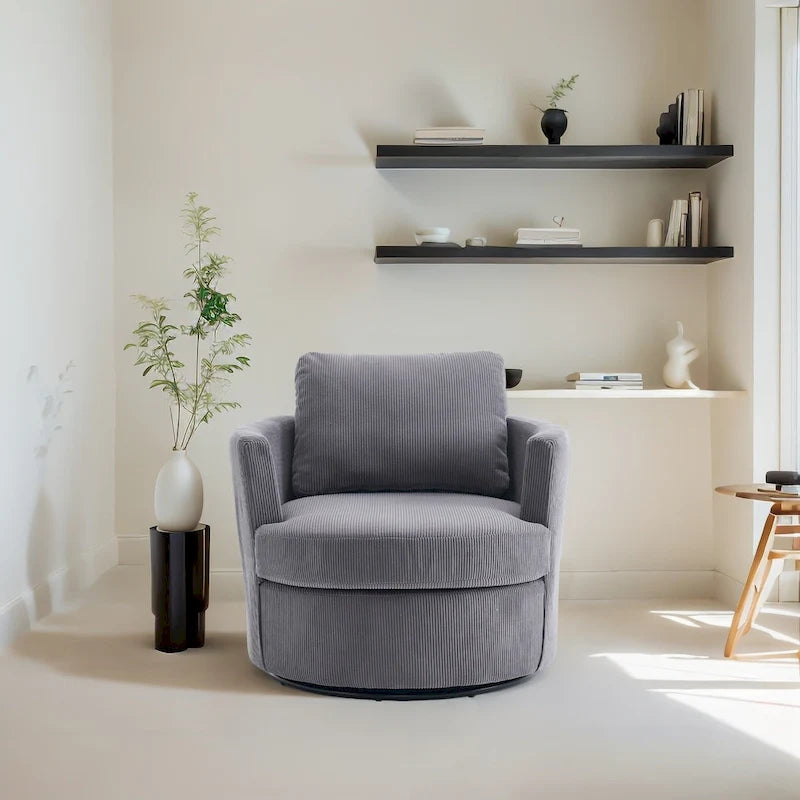 Fauteuil d'appoint barillet pivotant à 360° avec coussins amovibles