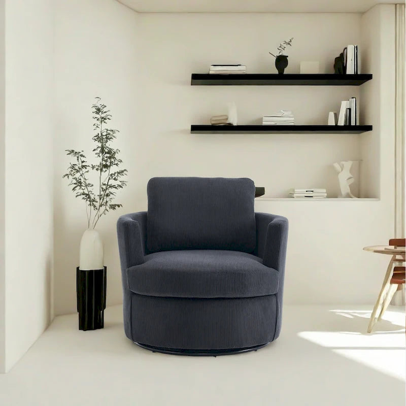 Fauteuil d'appoint barillet pivotant à 360° avec coussins amovibles