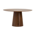 Table à manger ronde Mid-Century Modern avec placage en noyer