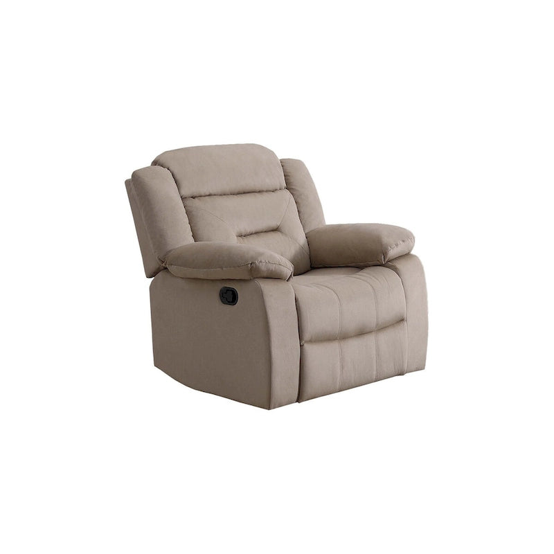 Fauteuil inclinable individuel en velours avec accoudoirs coussinés