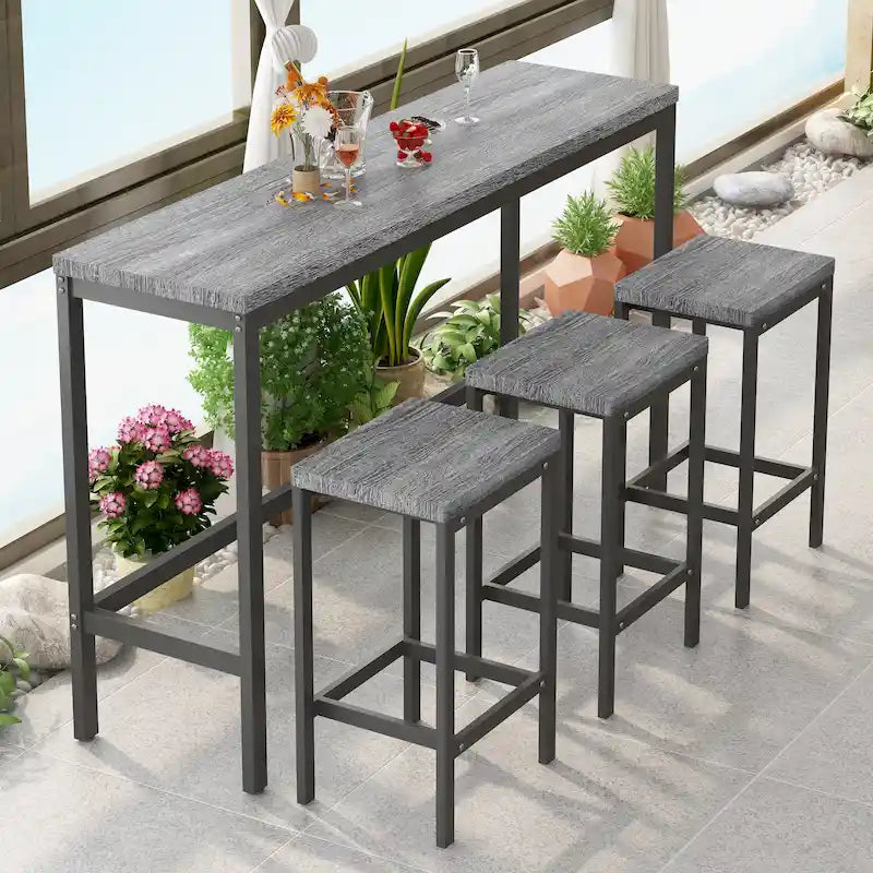 Pub Table Set with 3 Stools
